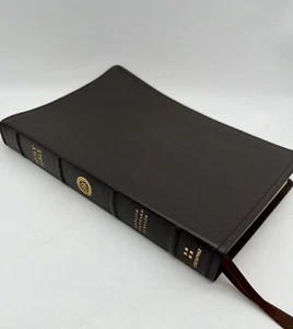 ESV Large Print Thinline Reference Bible (Top Grain Leather, Brown) (2012) *NEW* - Foto 1 di 12