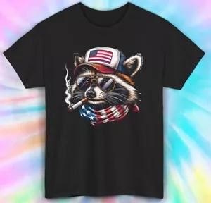 Camiseta Mapache Patriótico | Camiseta Bandera Americana 4 de Julio | S-5XL - Imagen 1 de 7