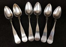 Set of 6 American Antique Coin Silver Spoons by LINCOLN & FOSS Boston