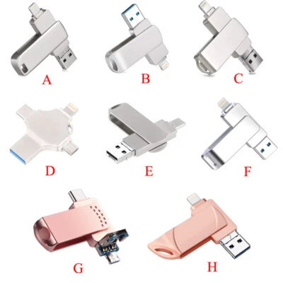 1TB 256GB USB 3.0 OTG Flash Drive Type-c Memory Stick Storage Pen for iPhone PC - Image 1 of 4