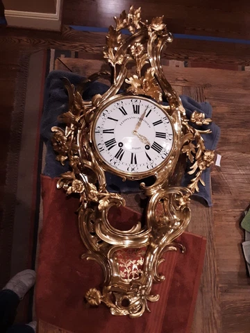 Large French Gilt Bronze Ferdinand Berthoud Paris Cartel Clock Ormolu Antique Cover
