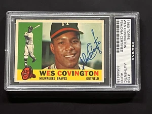 Wes Covington Signed Autograph 1960 Topps #158 Braves PSA/DNA - Picture 1 of 3