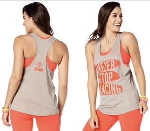 ZUMBA WEAR NEVER STOP DANCING grau orange Tankoberteil Gr. XXL schön neu mit Etikett J11 - Bild 1 von 8