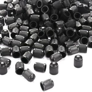Pack of 100 Tyre Valve Dust Caps Cover Black Plastic All Models Top Quality Caps - Picture 1 of 1