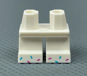 LEGO Minifigure White Short Legs Dark Azure & Magenta Sprinkles on Feet Ferry - Picture 1 of 7