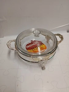 Vintage Anchor Hocking Vintage Silver Footed covered dish 437-ZAD NEW -PYREX  - Picture 1 of 9