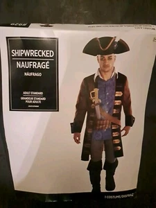 NAUFRAGE-Disfraz de pirata náufrago adulto talla estándar difícil de encontrar - Imagen 1 de 12