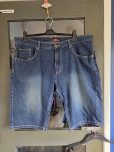 Vintage Y2k Piere Cardin Blue Denim Cotton Shorts With Pockets Size W40 - Picture 1 of 8