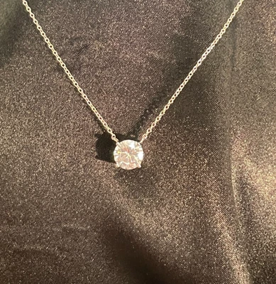 Collar colgante solitario de plata de ley de circonitas cúbicas Giani Bernini Foto 1 de 2