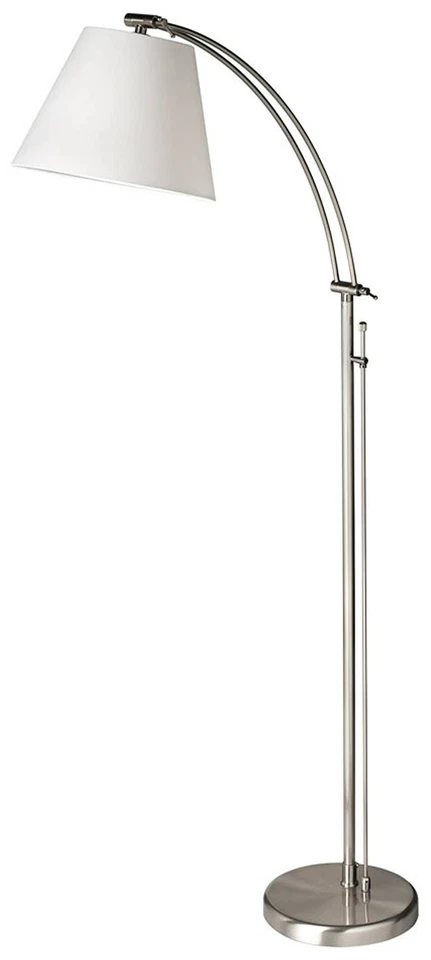 Lámpara de pie Dainolite Felix 61" cromo satinado brazo arco ajustable Foto 1 de 2