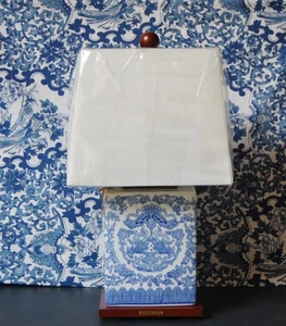 Ralph Lauren Blue  Lamp Floral NWT lampshade Koi fish accent  medallion - Bild 1 von 4