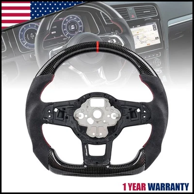 For Volkswagen VW Golf MK7 GTI 15-20 Real Carbon Fiber Sport Steering Wheel Foto 1 de 4