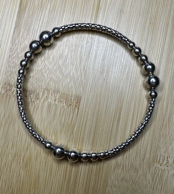 Michael Dawkins 925 Sterling Silver Graduated Ball Bead Bubble Bangle Bracelet - Image 1 of 4