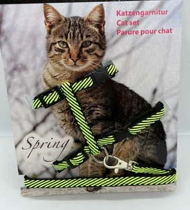 Adjustable Cat Harness  Leash Set 110cm Nylon Strap Metal D-Ring Kitten Walking - Bild 1 von 24