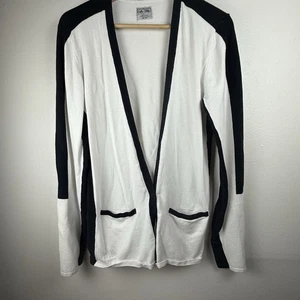 Adidas Womens Sport Cardigan/sweatshirt Size M Sporty Classy Black & White - Picture 1 of 7
