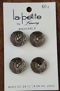 Vintage 4 La Petite by Lansing Buttons 5/8" on card - Picture 1 of 4