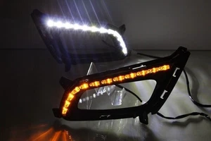 For Kia K5 Optima 2014-2015 1Pair DRL Daytime Running Fog Light With Turn Lamp - Picture 1 of 11