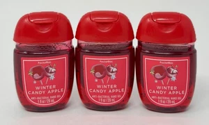 3 BATH BODY WORKS WINTER CANDY APPLE POCKETBAC ANTI BACTERIAL HAND GEL SANITIZER - Picture 1 of 4