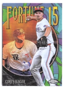 2025 Topps Chrome - Fortune 15 - Corey Seagar #F15-15 Refractor Rangers - Picture 1 of 2