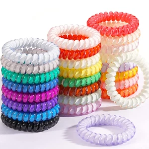 Spiral Hair Ties, 24 Pcs No Crease Hair Ties, Colorful Ponytail Holders Hair Acc - Picture 1 of 12