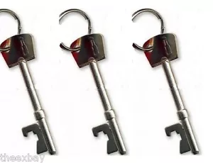 (3) THREE Metal KEY Style Bottle Opener Key Ring Keychain Bar Tool BEER SODA POP - Picture 1 of 1