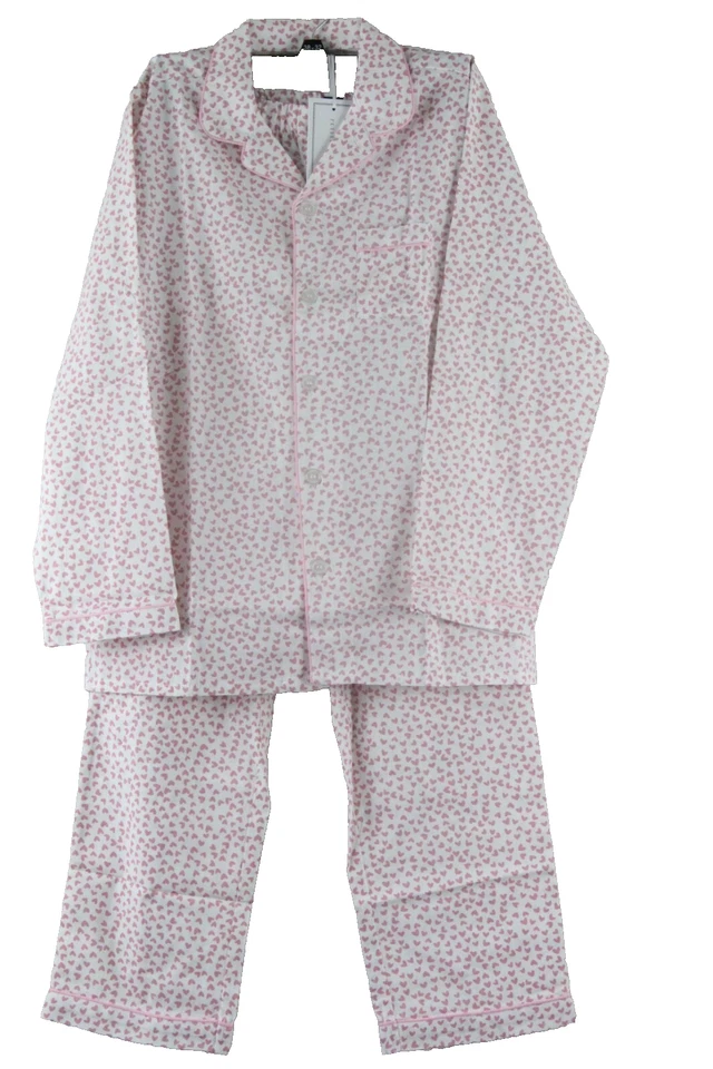 Petite Plume Girls' Sweethearts Pajama Set 12 White/Pink NWT - Image 1 of 4