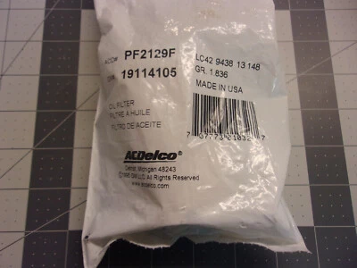 Filtro de aceite GM 19114105 PF2129F '05-'13 Cadillac CTS 4 puertas base Foto 1 de 4