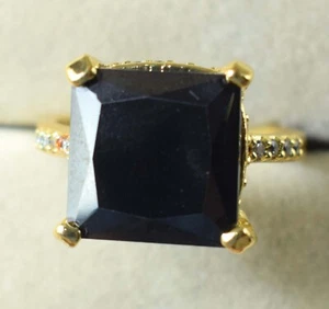 Zertifiziert Schwarz Diamant Solitaire 11.06 Karat Quadrat Schnitt Damen Ring - Bild 1 von 7