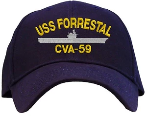 USS Forrestal CVA-59 Embroidered Baseball Cap - Available in 7 Colors Hat - Picture 1 of 9