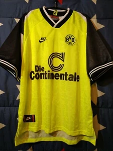 SIZE XL BVB BORUSSIA DORTMUND GERMANY 1995-1996 HOME FOOTBALL SHIRT JERSEY NIKE - Bild 1 von 3