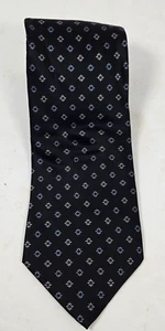 PRESCOT BAY Klassische Herrenkrawatte 100 % Seide Designer Geometrisch Schwarz/Weiß Krawatte - Bild 1 von 8