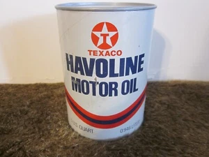 Vintage TEXACO HAVOLINE 1 qt Motor Oil Full Can - Gas & Oil - Picture 1 of 4