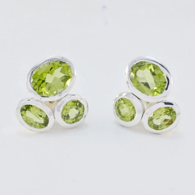 grand Peridot 925 Sterling Silver Green genuine jaipur US gift - Image 1 of 3