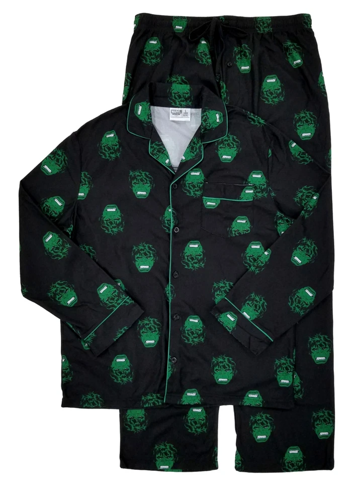 Marvel Para Hombres 2P El Increíble Hulk Franela Ropa de Dormir Pijama Conjunto para Dormir Foto 1 de 1