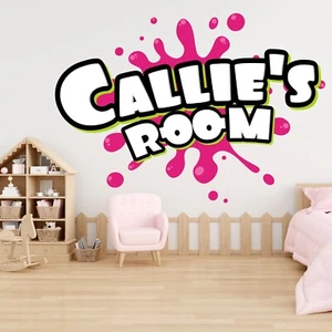 Splat Zone Custom Name Wall Decal - Personalized Wall Art - For Kids - Picture 1 of 13