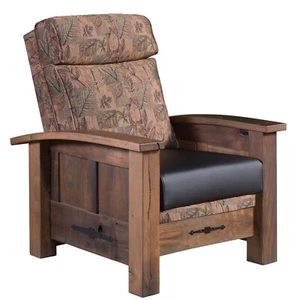 Amish Mission Rustic Cabin Recliner Chair Reclaimed Solid Hardwood - Picture 1 of 5