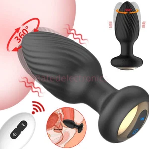 New Rotating Anal Butt Plug Dildo Vibrator Prostate Massager Sex Toys Men Women - Picture 1 of 12