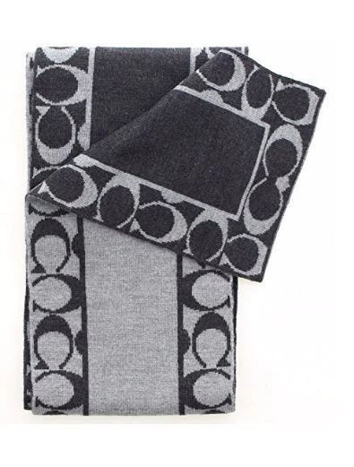 Bufanda Coach para mujer firma logotipo C 83099 lana tejido cuello envoltura, $98 Foto 1 de 4