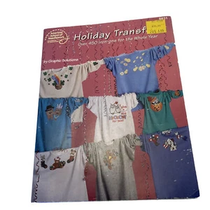 450 Holiday Transfers School of Needlework Book 450 Iron On Fabric Graphics - Picture 1 of 6