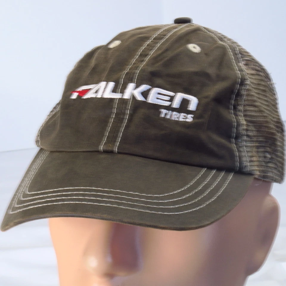 Falken Tires Woodland Camo Strapback Hat Cap Racing Mesh Performance Brown - Image 1 of 4