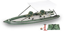 Sea Eagle FSK16 2-Person Swivel Seat Canopy Pkg Fish Skiff Inflatable Boat