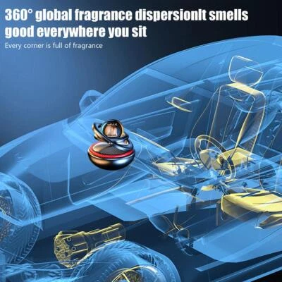 Auto Rotating Solar Auto Perfume Air Freshener Double Ring Decoration M5A7 H O3F5 - Image 1 of 4