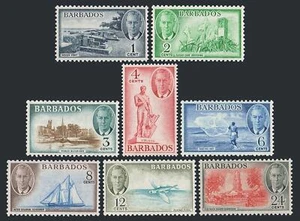 Barbados 216-223,hinge. George VI,1950.Dover Fort,Sugar cane,Admiral Nelson,Fish - Picture 1 of 1