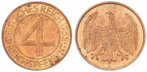 Weimar, J.315 4 Reichspfennig 1932 D Uncirculated 89756 - Picture 1 of 1