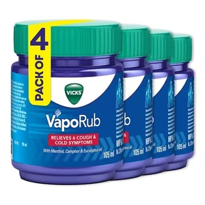 4X Vicks Vaporub Ointment Vaporize blocked nose cough Nasal headache 115g new - Picture 1 of 16