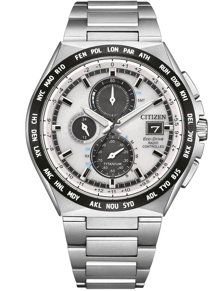 Citizen AT8238-84A Herrenuhr Titan Eco Drive Funkuhr silber