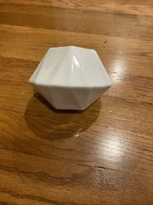 2 West Elm Diamond Shaped Faceted Porcelain Vases White Pristine Condition! - Picture 1 of 6