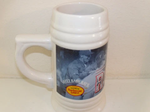 Texas Rangers MLB Sweet Baby Ray's Baseball Stein Beer Mug 6 3/4" High Cover