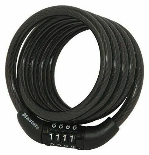 Master Lock 8143D Self Coiling Cable Lock, 4-Feet x 5/16-inch