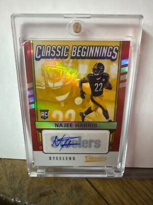 2021 Panini Classics Premium Classic Beginnings Najee Harris Rookie Auto Red /15 - Image 1 of 3